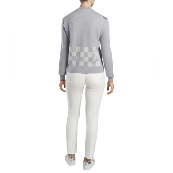 G/FORE Womens Jacquard Checkmate Crewneck Golf Sweater size Large - Picture 5 of 11